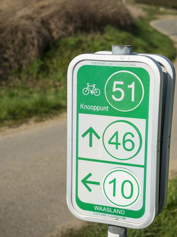 Fietsknooppunt in het Waasland
