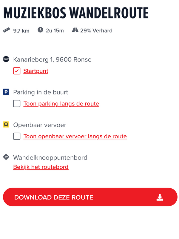 gpx downloaden op de website van routen